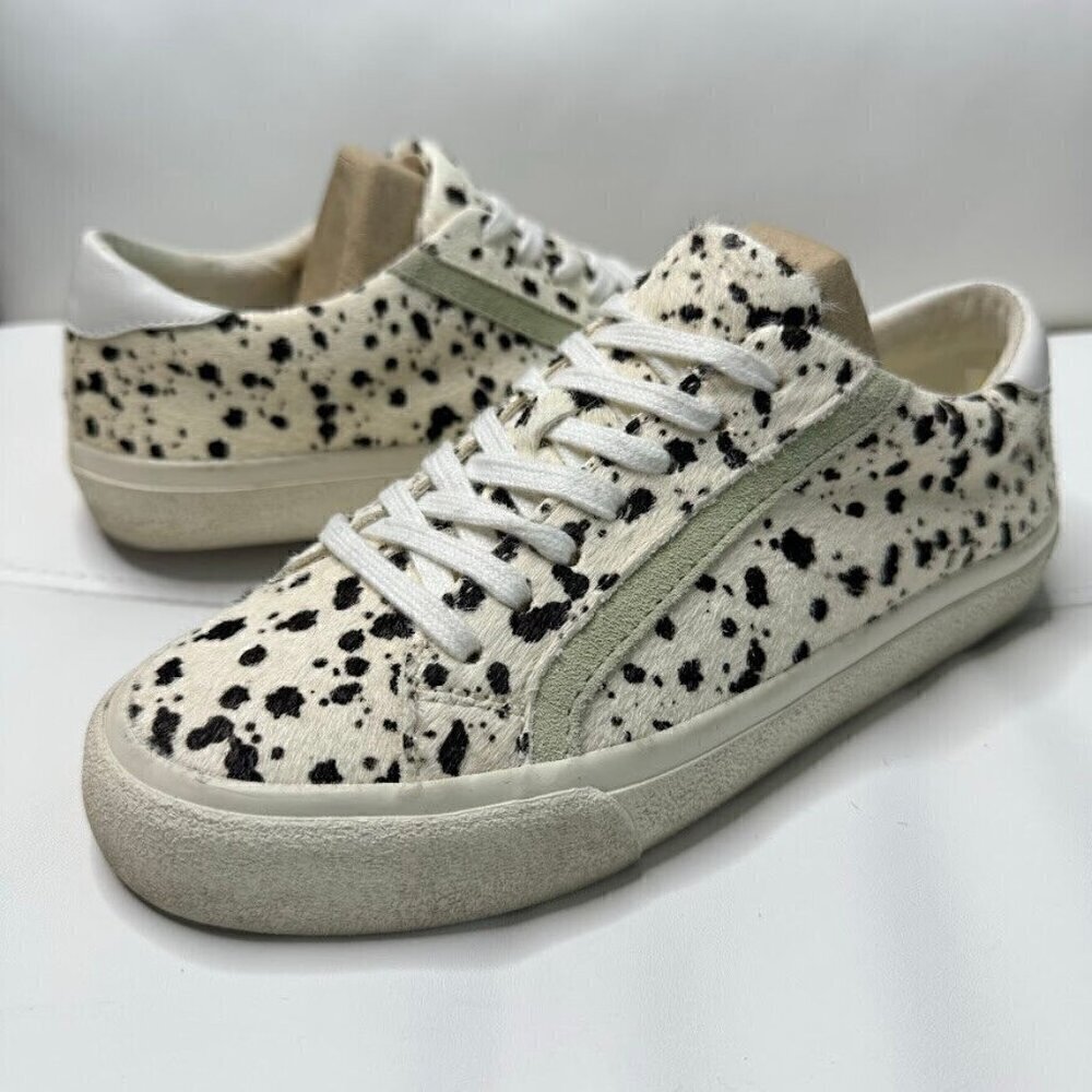 Madewell Low Top Calf Hair Splatter Spots Lace Up Sidewalk Classic Sneakers Sz 6